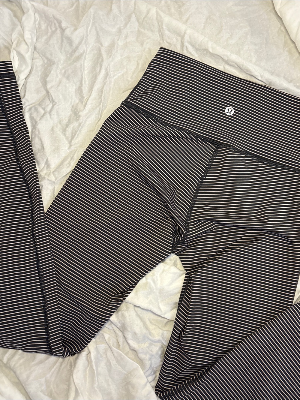 Lululemon pink and brown stripes leggings